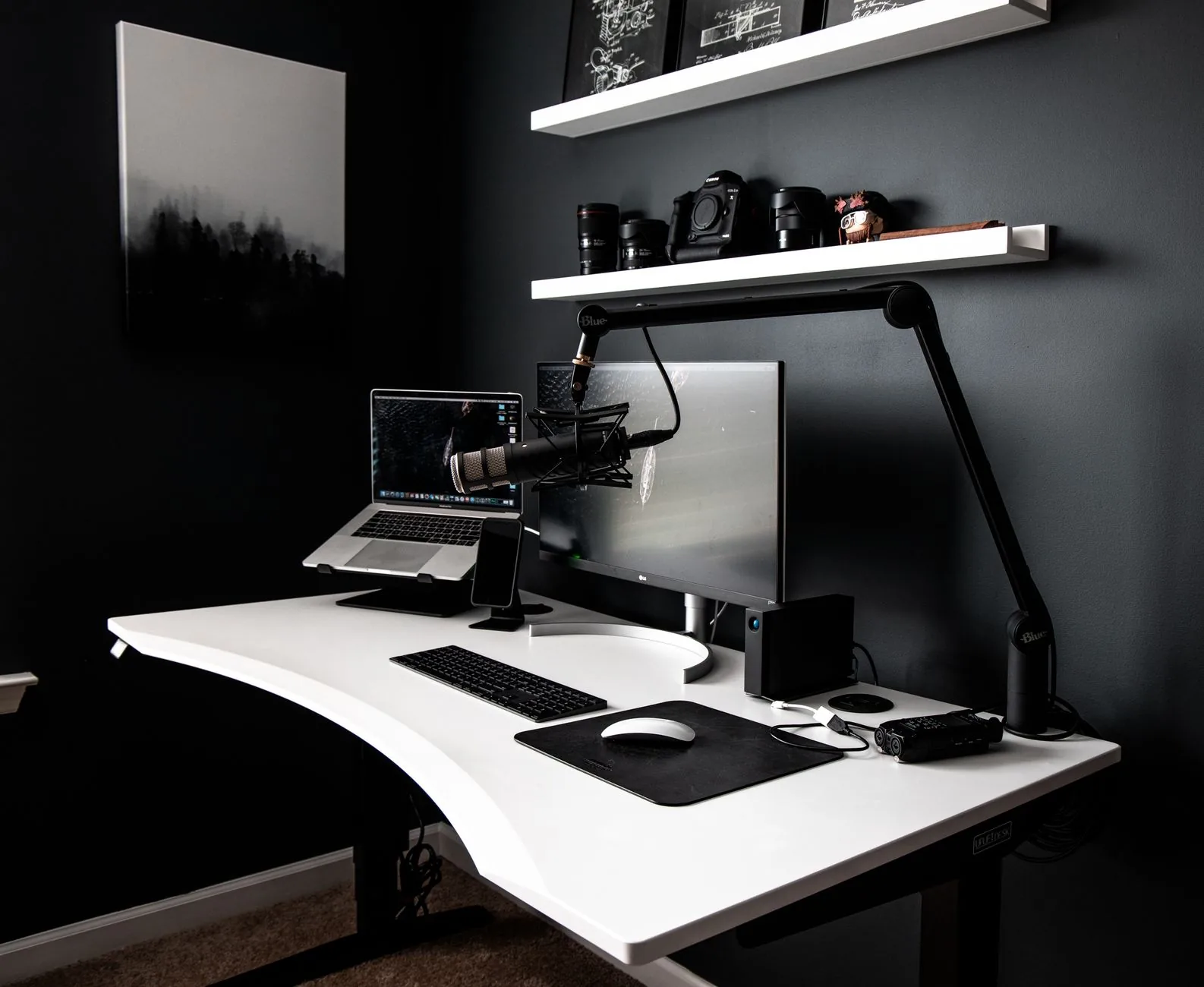 Dark studio workspace